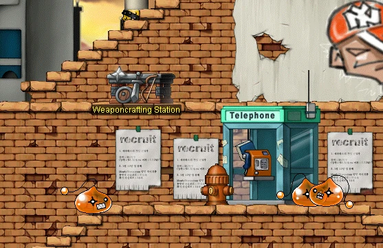 Orange Slimes in a Classic World town